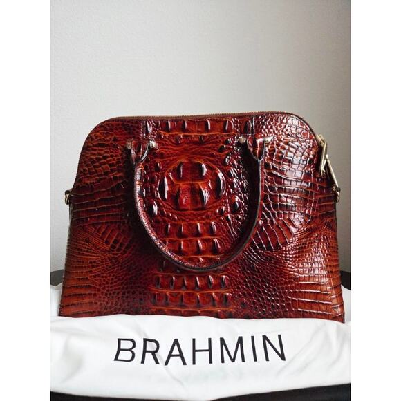 Brahmin Sydney Satchel Pecan Melbourne Leather Crossbody Bag New with Dust Bag - Picture 1 of 12